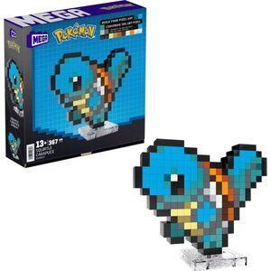 Mega Pokémon Pixel Art Squirtle 367 Pieces Building Set Block Kit New Sealed